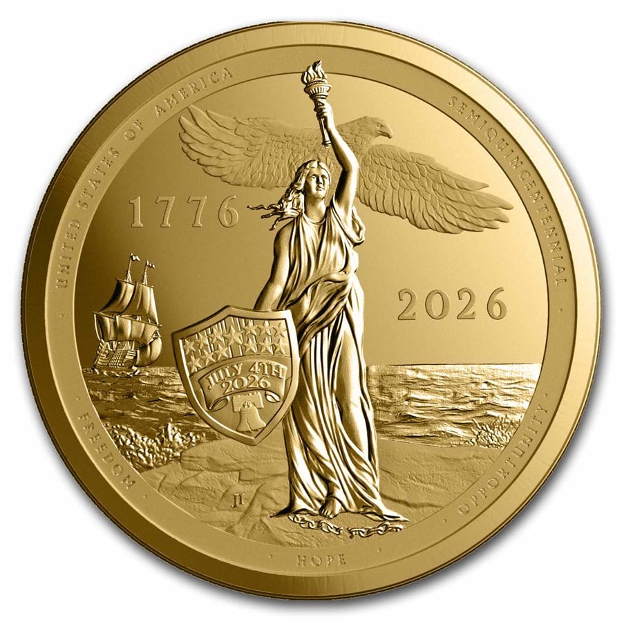 2026 Sail4th 250 1 oz Gold Proof Round (w/Tin & COA) (1 of 2)