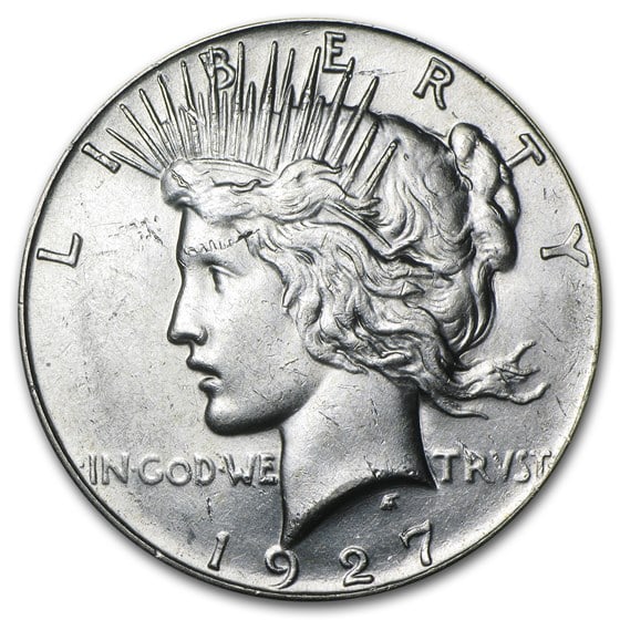 1927- MS-61+ Peace Dollar-Non Graded: The 1927 MS-61+ Peace Dollar presents bold detail and attractive luster in classic 90% silver composition. A desirable late-1920s Mint State issue