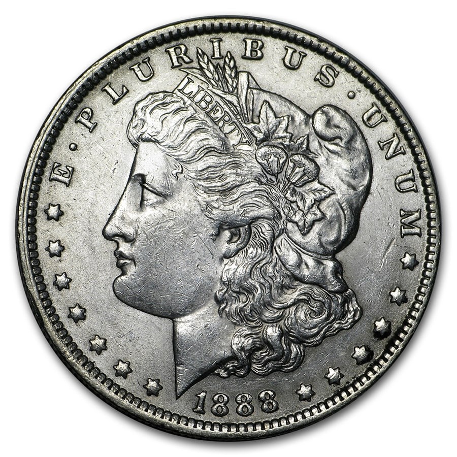 1888-O MS-62+ Morgan Dollar-Non Graded: The 1888-O MS-62+ Morgan Dollar features attractive luster and sharp details from the New Orleans facility. A high-quality 90% silver Mint State example with strong crossover demand.