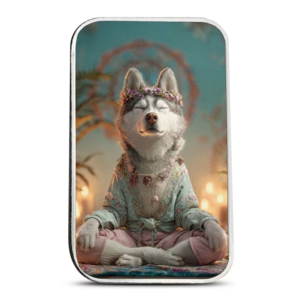 1 oz Colorized The Holy Land Mint Silver Sol Human Dog Bar (1 of 2)