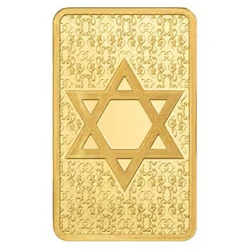 1 Gram PAMP Suisse Star of David Gold Bar .9999 Fine (in Assay)
