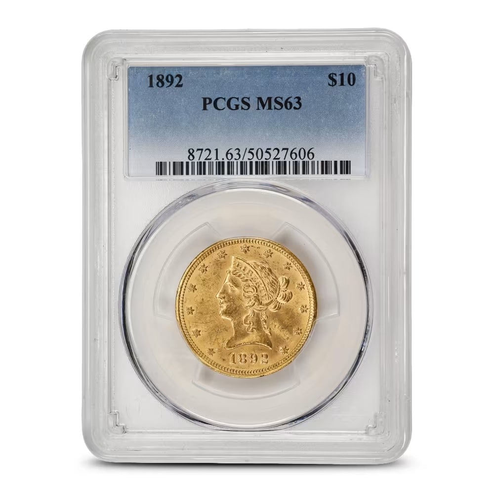 1892 Pre-33 $10 Liberty Gold Eagle Coin PCGS MS63
