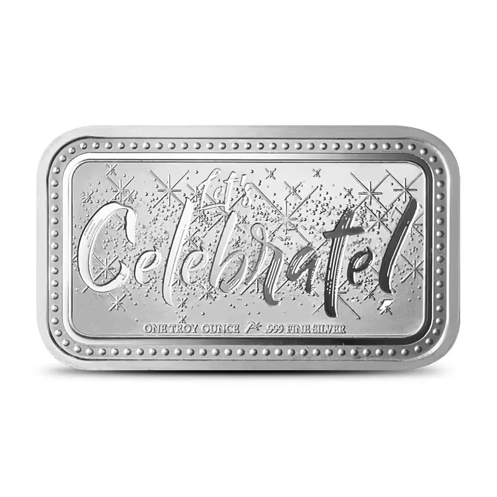 1 oz Silver Engravable Celebration Bar (New w/Gift Box)
