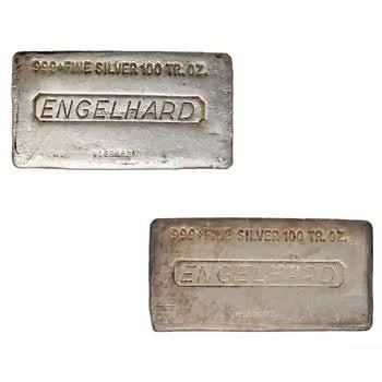 100 oz Engelhard Silver Bar (8th Series, 'W' Serial Prefix) (1 of 2)