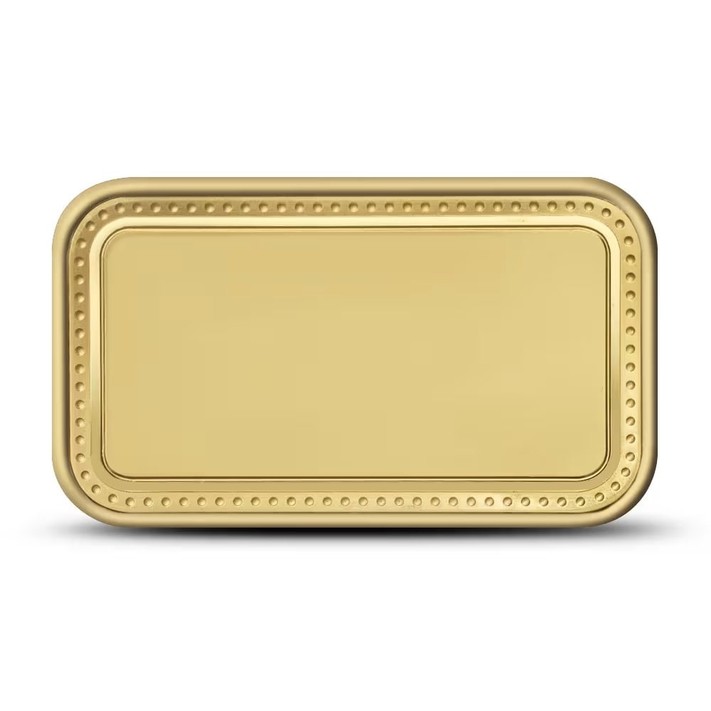 1 oz Design Your Own Engravable Gilded Silver Bar (New w/ Gift Box): Create a truly personal keepsake with this 1 oz .999 fine silver gilded bar. Designed for custom engraving, it allows you to add names, messages, or special dates. Presented in a premium gift box, it 