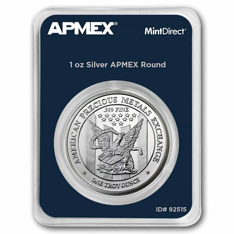 1 oz Silver Round - APMEX (TEP) 20-Count Box: This 20-count box of APMEX 1 oz silver rounds offers convenient bullion storage in tamper-evident packaging. Each round is struck in .999 fine silver with classic investment-style design and trusted m