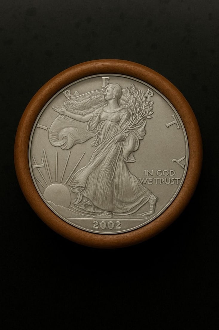BU $10 2002 & 2002 1 oz Silver American Eagle $1 Coin Roll: This original Brilliant Uncirculated (BU) sealed roll contains 10 American Silver Eagle coins, each struck in 1 troy ounce of .999 fine silver. The roll features a 2002 coin on one end and a 2002 coin