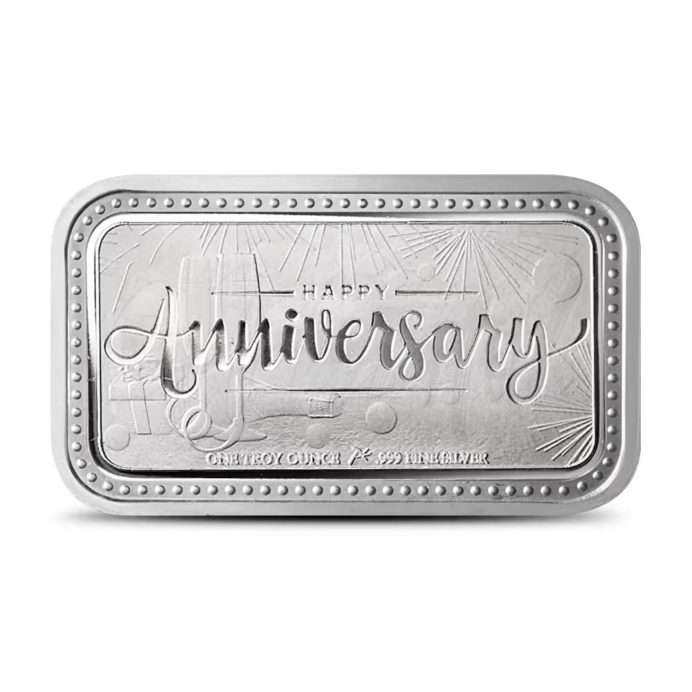 1 oz Silver Engravable Anniversary Bar (New w/Gift Box)