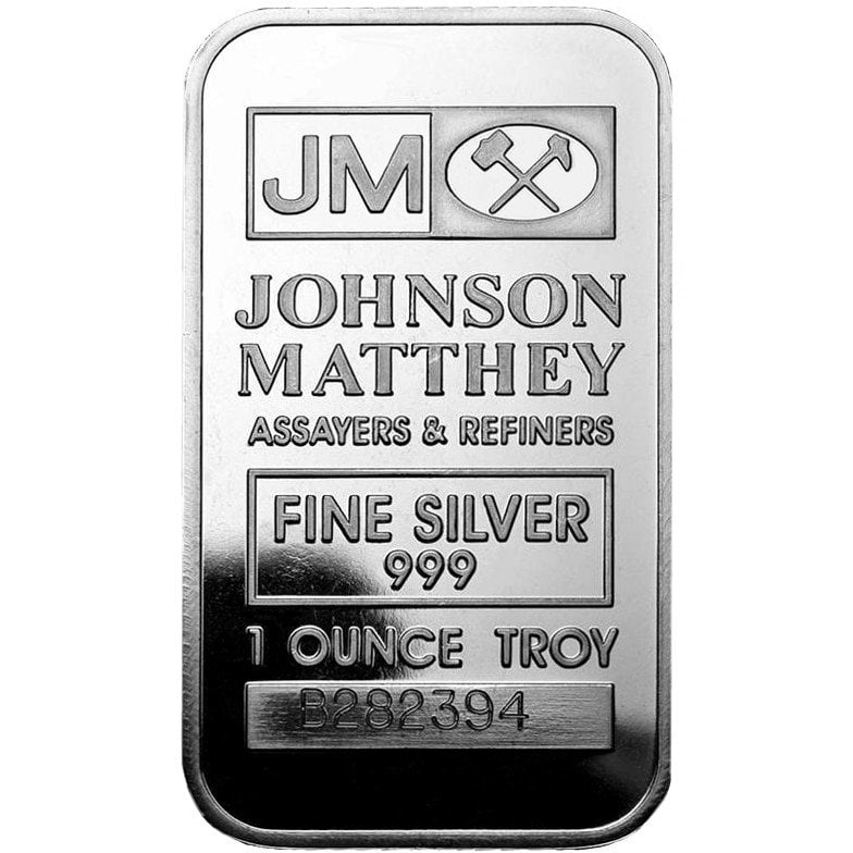 1 oz Johnson Matthey Silver Bar (Secondary Market, in Plastic) (1 of 2)