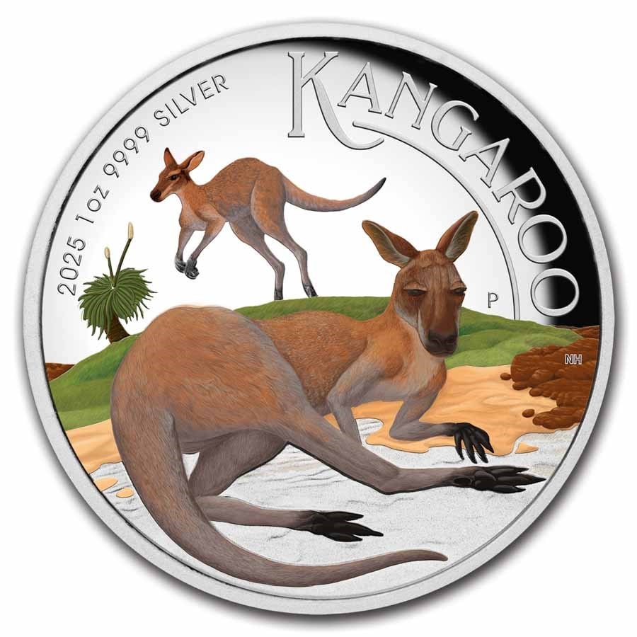 2025 Australia 1 oz Silver Kangaroo Colorized Proof (High Relief) (1 of 2)