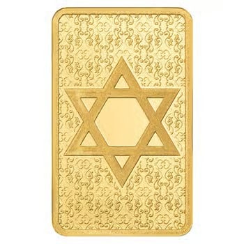 Box of 25 - 1 Gram PAMP Suisse Star of David Gold Bar .9999 Fine (in Assay)