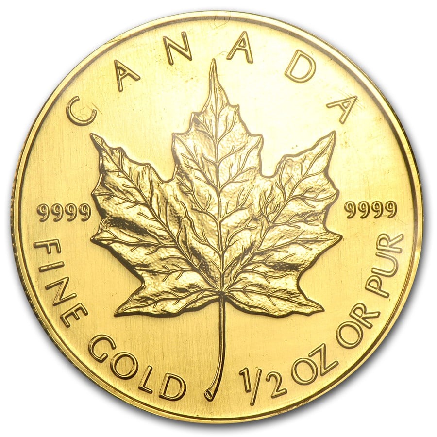 1993 Canada 1/2 oz Gold Maple Leaf BU (1 of 2)