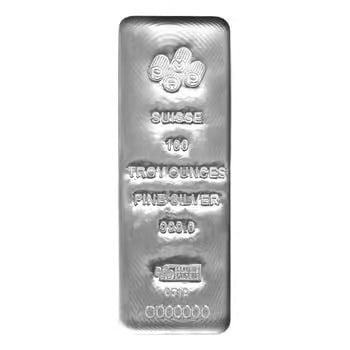 100 oz PAMP Suisse Silver Cast Bar .999 Fine (1 of 2)