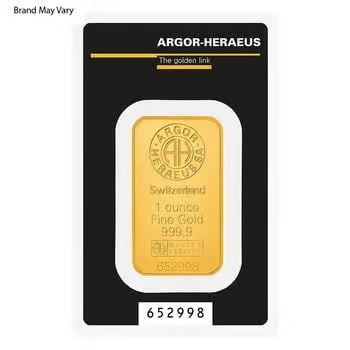 1 oz Random Brand Gold Bar .999+ Fine (in Assay) (1 of 2)
