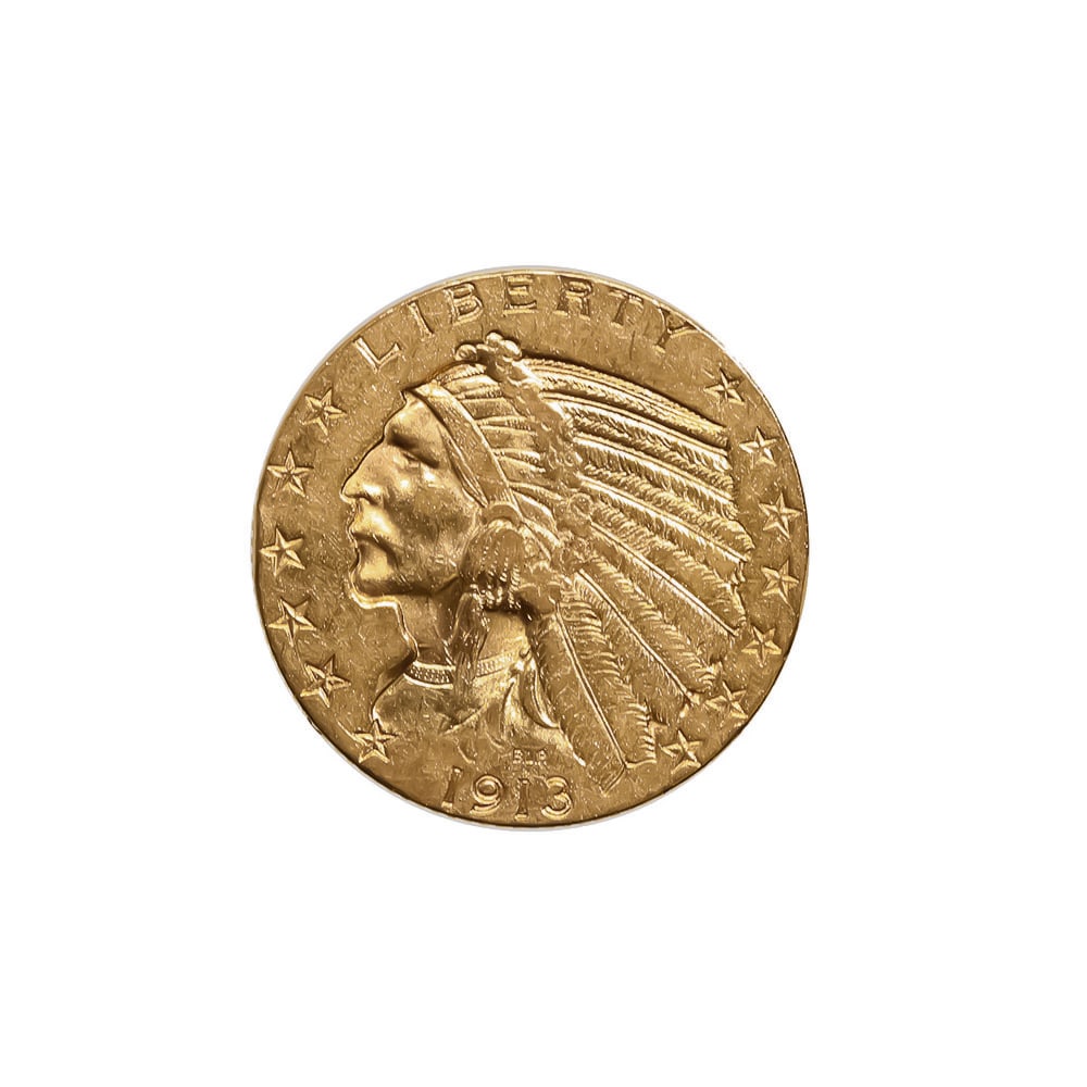 $5 Gold Indian 1913-S Extra Fine (1 of 2)