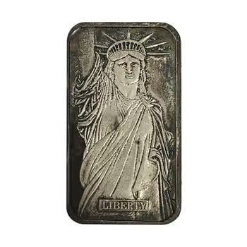 1 oz Johnson Matthey MTB Statue of Liberty Silver Vintage Bar .999 (1 of 2)