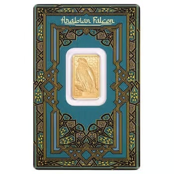 5 Gram PAMP Suisse Arabian Falcon Gold Bar .9999 Fine (w/ Frame)