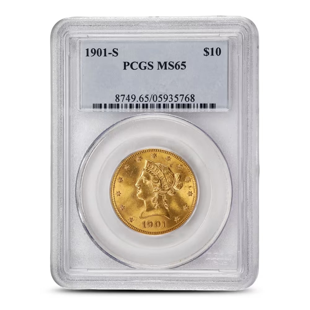 1901-S Pre-33 $10 Liberty Gold Eagle Coin PCGS MS65 (1 of 2)