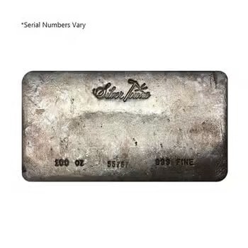 100 oz SilverTowne Poured Vintage Silver Bar .999 Fine (Serial #30000