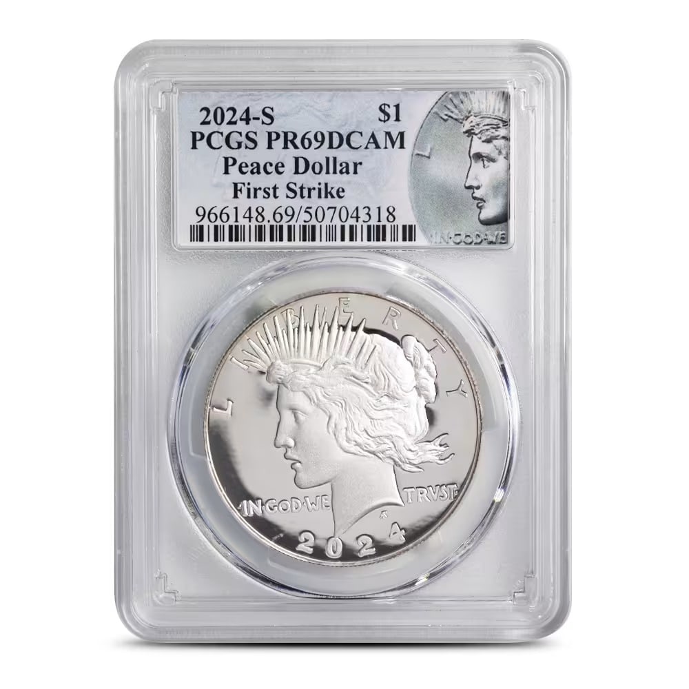 2024 Proof Peace Silver Dollar Coin PF/PR69 (Varied Label, PCGS or NGC)