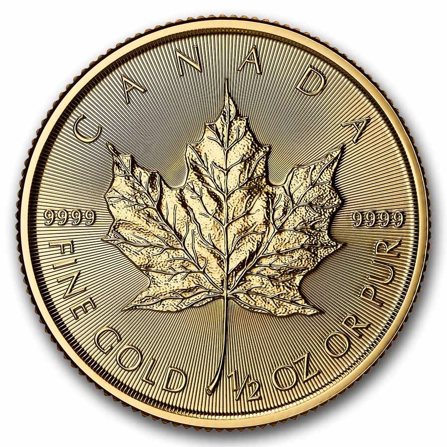 2026 Canada 1/2 oz Gold Maple Leaf BU: 2026 Canada 1/2 oz Gold Maple Leaf BU, struck in 1/2 troy ounce of .9999 fine gold, combines iconic Canadian design with advanced security features. Multiples of 10 come in original RCM plastic sheets