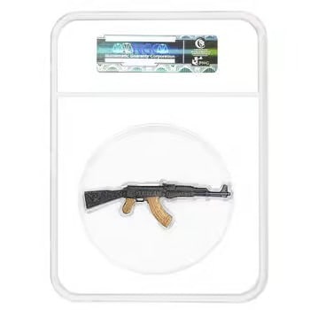 2024 Chad 2 oz Silver Assault Rifle Black & Gold NGC MS 69 ER One of First