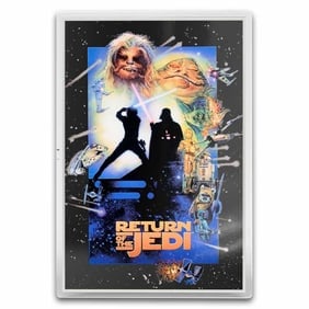 2026 Niue 1 oz Silver $2 Star Wars Special Ed Return of the Jedi: Celebrate the epic conclusion of the original Star Wars trilogy with this officially licensed 2026 Niue 1 oz silver coin honoring Return of the Jedi. Featuring detailed cinematic artwork and premium s