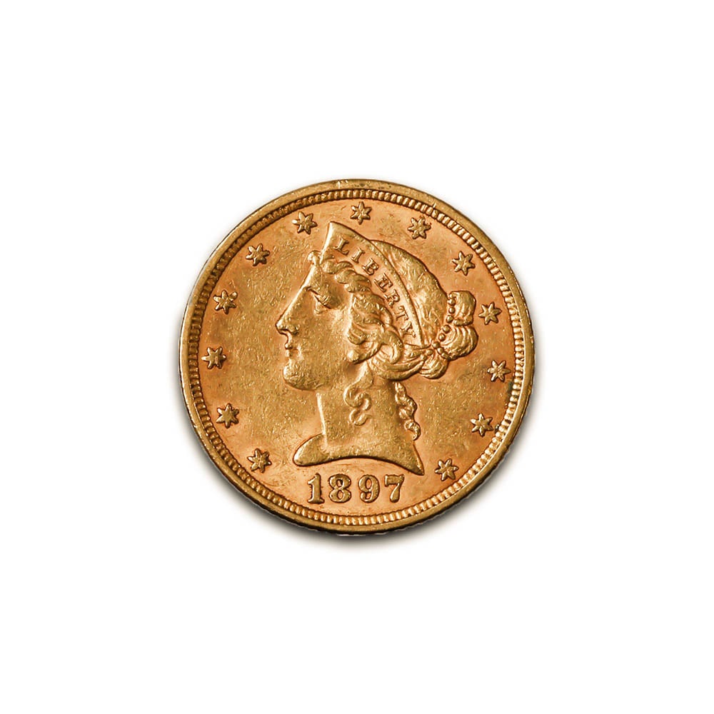 $5 Gold Liberty 1897 XF (1 of 2)