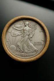 BU $20 1993 & 1993 1 oz Silver American Eagle $1 Coin Roll: This original Brilliant Uncirculated (BU) sealed roll contains 20 American Silver Eagle coins, each struck in 1 troy ounce of .999 fine silver. The roll features a 1993 coin on one end and a 1993 coin