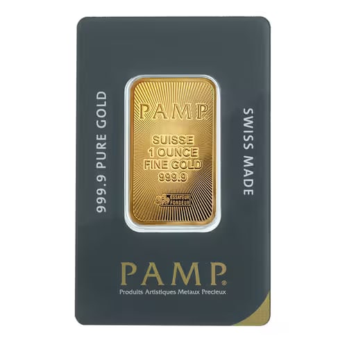 PAMP Suisse 999.9 Pure 1oz Gold Bar NEW (1 of 2)