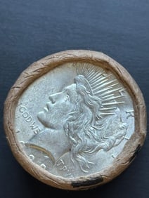 BU $10 Peace Silver Dollar Roll 1922 & 1922 Ends