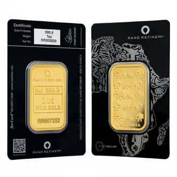 1 oz Rand Refinery Gold Bar .9999 Fine (Black Assay) (1 of 2)