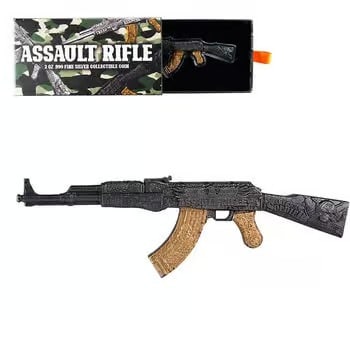 2024 Chad 2 oz Silver Assault Rifle Black & Gold Shaped Coin .999 Fine (1 of 2)