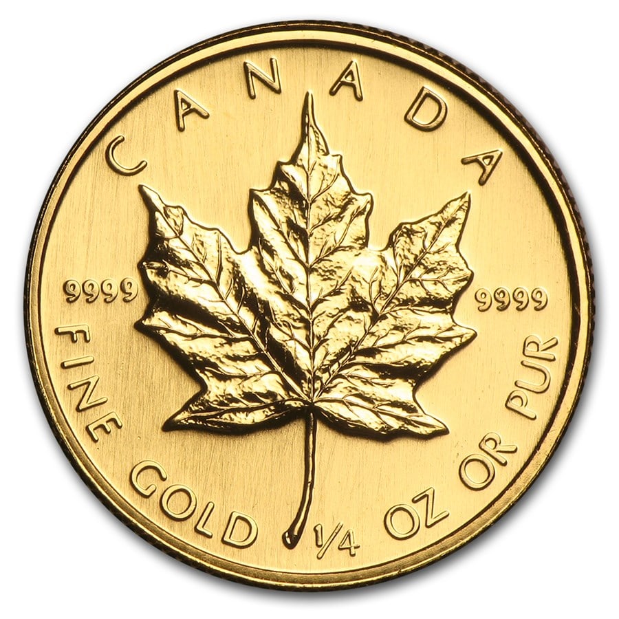 1988 Canada 1/4 oz Gold Maple Leaf BU (1 of 2)