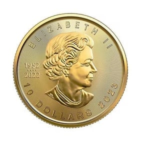 1/4 oz Canadian Gold Maple Leaf Uncirculated - Random Year: This 1/4 oz Canadian Gold Maple Leaf coin is struck from .9999 fine gold by the Royal Canadian Mint. The year will vary depending on availability. A widely recognized bullion coin offered in uncircula