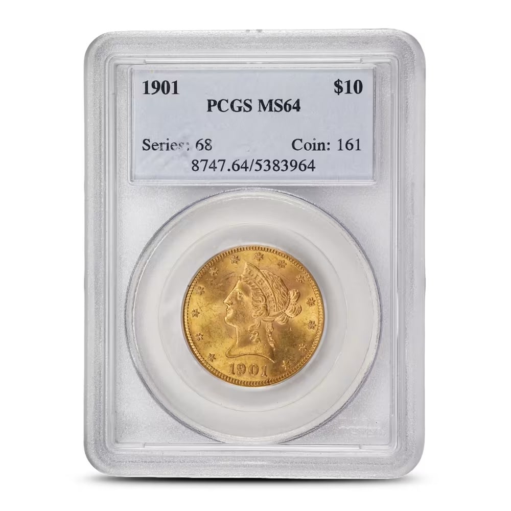 1901 Pre-33 $10 Liberty Gold Eagle Coin PCGS MS64 (1 of 2)