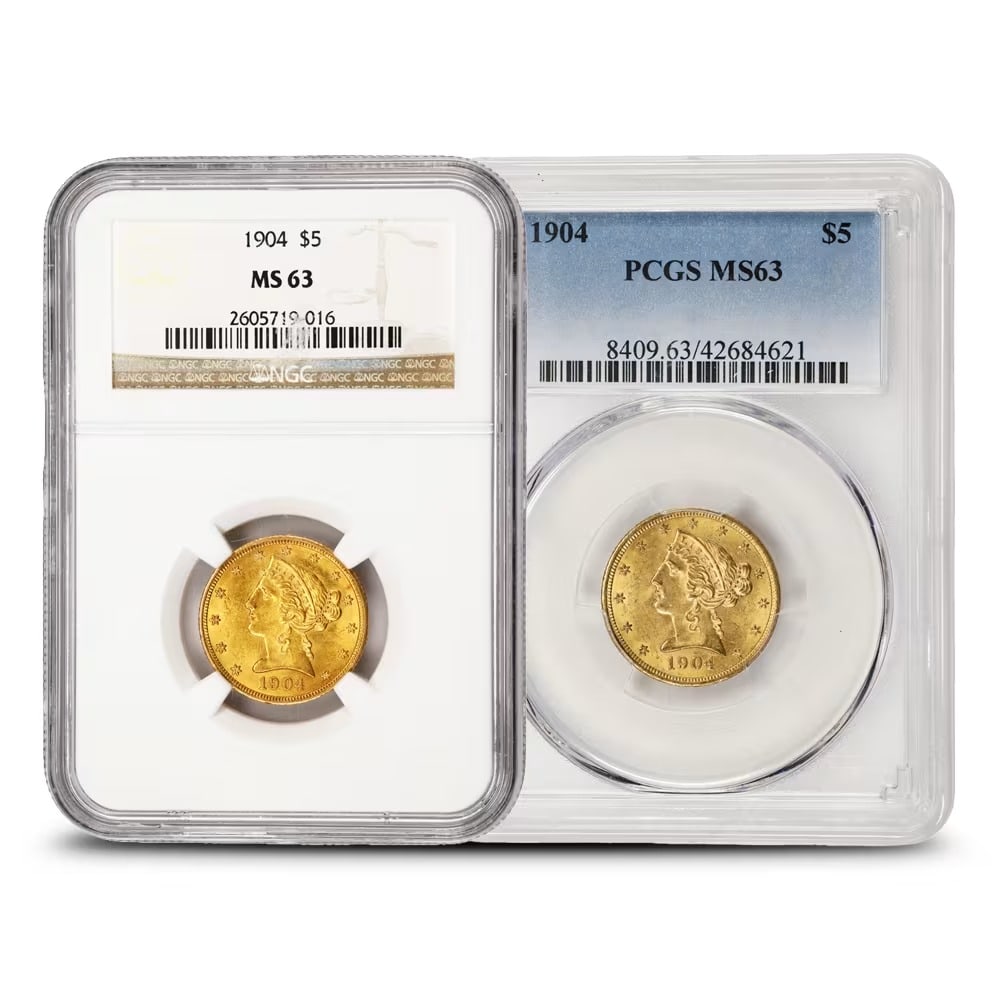1904 Pre-33 $5 Liberty Gold Half Eagle Coin MS63 (PCGS or NGC)