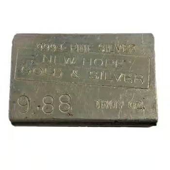 9.88 oz New Hope Gold & Silver Vintage Silver Bar .999+ Fine