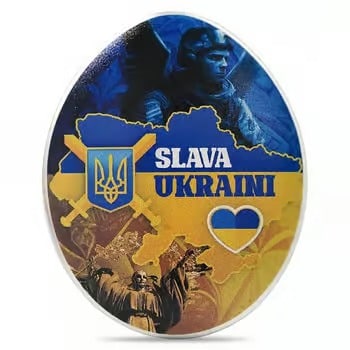 2024 Chad 1 oz Silver Slava Ukraini Pysanky Coin .999 Fine: Celebrate Ukrainian heritage with this beautifully designed 1 oz .999 fine silver Pysanky coin. Featuring intricate traditional Easter egg-inspired artwork, the coin symbolizes resilience, culture, an
