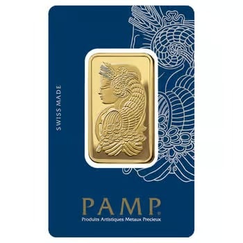 1 oz Gold Bar PAMP Suisse Lady Fortuna Veriscan Carbon Neutral: This 1 oz PAMP Suisse Lady Fortuna Gold Bar is struck from .9999 fine gold and features the iconic Lady Fortuna design. It includes Veriscan? technology for digital authentication and security. Produc