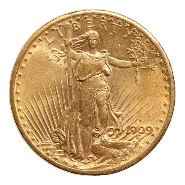 $20 Gold Saint Gaudens 1909-S AU