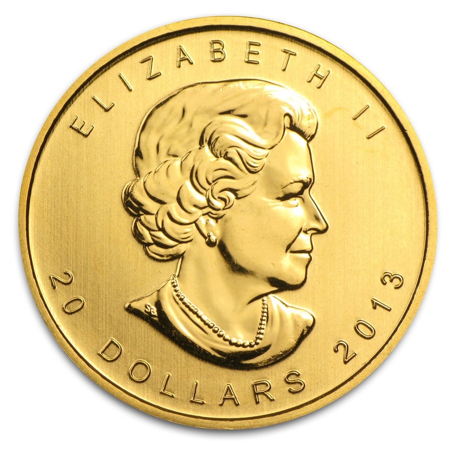 2013 Canada 1/2 oz Gold Maple Leaf BU (1 of 2)