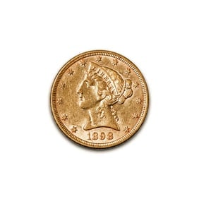$5 Gold Liberty 1898 XF (1 of 2)