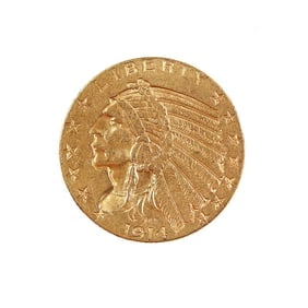 $5 Gold Indian 1914 Extra Fine: The $5 Gold Indian 1914 Extra Fine coin is a captivating piece of American numismatic history, celebrated for its innovative design and cultural significance. Part of the renowned $5 Gold Indian serie