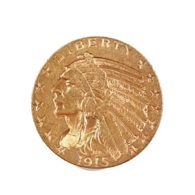 $5 Gold Indian 1915 Extra Fine: The $5 Gold Indian 1915 Extra Fine coin is an exceptional piece of American numismatic history, reflecting the innovation and cultural significance of early 20th-century coinage. As part of the $5 Gol