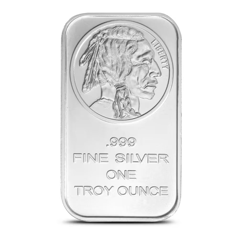 1 oz SilverTowne Buffalo Silver Bar (New): Featuring the beloved American Buffalo design, this 1 oz .999 fine silver bar is struck by SilverTowne. Its classic imagery and high silver purity make it a popular choice for both investors and colle