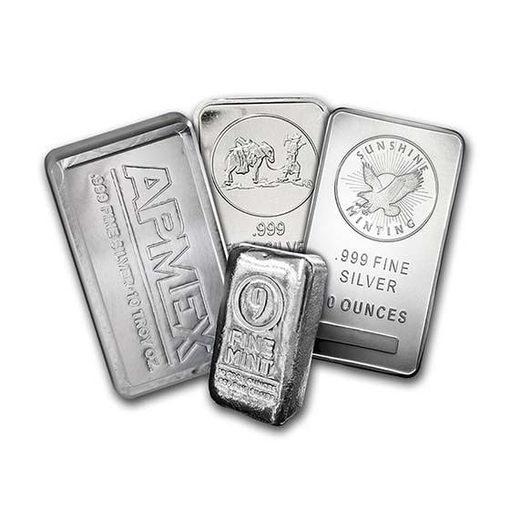 10 oz Silver Bar: This 10 oz Silver Bar is struck in .999 fine silver and features clean, well-defined design elements with clearly stamped weight and purity markings. The bar offers 10 troy ounces of investment-grade 