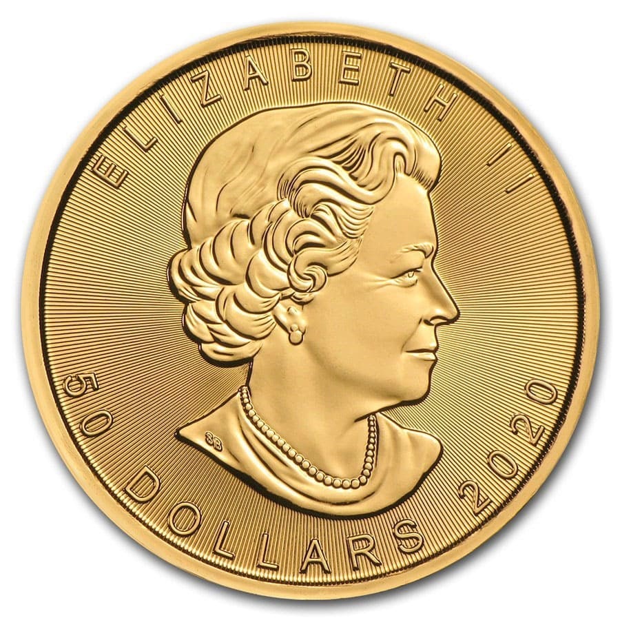 2020 Canada 1 oz Gold Maple Leaf BU: 2020 Canada 1 oz Gold Maple Leaf BU, struck in 1 troy ounce of .9999 fine gold, remains one of the world?s most recognized and trusted bullion coins. Featuring precision radial line security and a mic