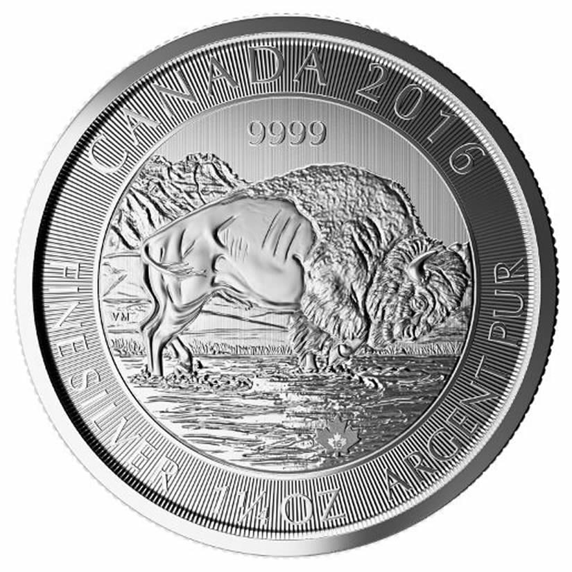 2016 Canadian Silver $8 Bison 1.25 Ounces: This 2016 Canadian $8 Silver Bison coin contains 1.25 troy ounces of .9999 fine silver and showcases a strong and detailed bison design on the reverse. Struck by the Royal Canadian Mint, it provides b