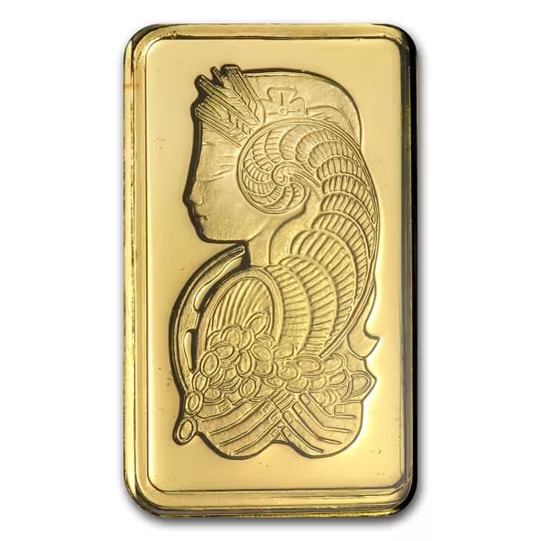 PAMP Suisse 2.5 Gram Gold Bar: PAMP Suisse 2.5 Gram Gold Bar - Lady Fortuna Design minted from .9999 fine gold by PAMP Suisse, featuring the iconic Lady Fortuna motif representing luck, wealth, and abundance.